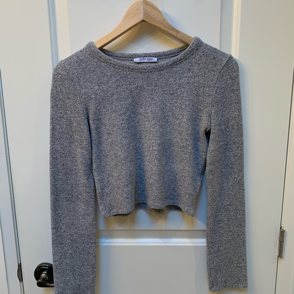 Zara grey cropped sweater - Picture 1 of 4